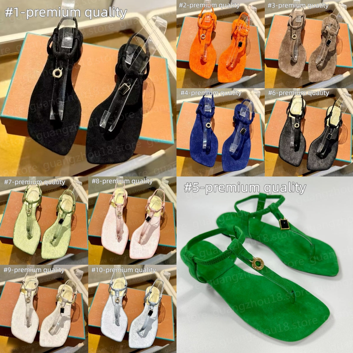10A Premium Suede Sandals for Women Summer Holiday Flip Flops Luxury Shoes 35-42 27853
