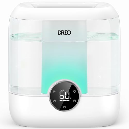 Dreo 6L Top Fill Humidifiers for Bedroom, 60H Runtime 28 dB Quiet Supersized Cool Mist Air Humidifiers for Large Room, Baby Nursery, Plant, Indoor, Ni