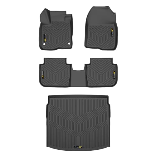 G-PLUS TPE 4PCS Floor Mats Cargo Liners Compatible with Honda CR-V CRV (Include Hybrid) 2023 2024 2025 All Weather Full Cover Protection 1st & 2nd & 3