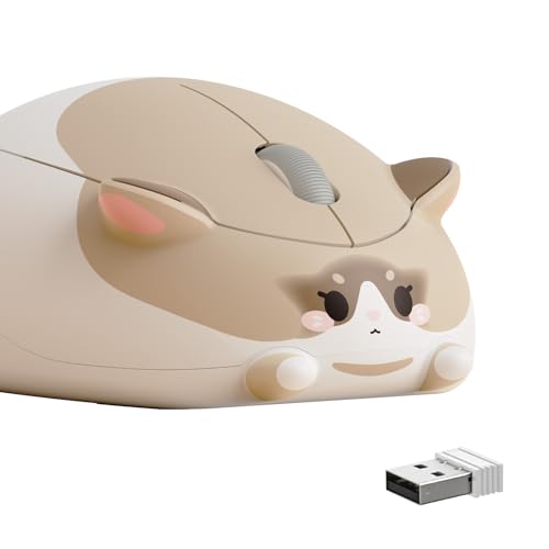 Akko Kabellose Gaming-Maus in Ragdoll-Katzenform, 2,4 GHz mit USB-Empfänger, 1200 DPI optisches Tracking, ergonomisch, leises Klicken, geräuschlose