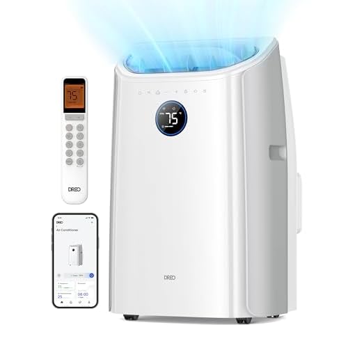 Dreo Portable Air Conditioners, 12,000 BTU AC Unit for Bedroom with Drainage-free Cooling, 46dB Quiet, APP-Voice-Remote, 24h Timer with Fan & Dehumidi