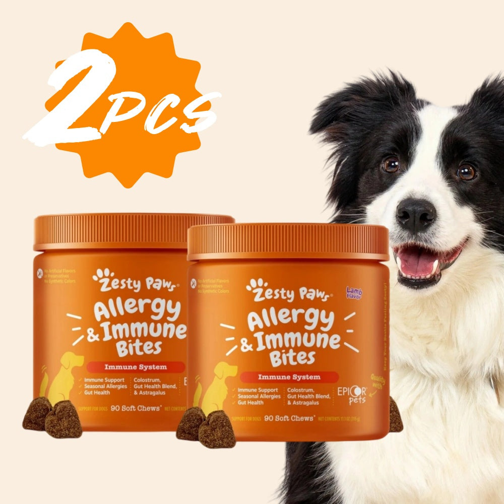 TEMU 3 Dog Chews 2 Pack - Skin & Coat Supplement With Probiotics For Itchy Skin | Lamb Flavor Soft Treats, 180 Count