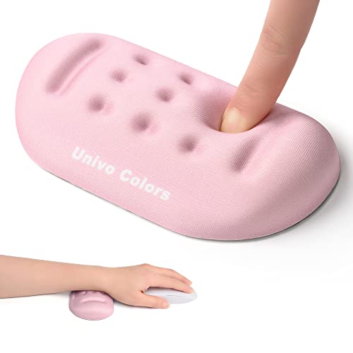 UnivoColors Pink Superfine Memory Foam Wrist Rest Soft Gel Ergonomic Mouse Pad Wrist Support for Mouse, Gaming, Computer, Laptop, Office Wrist Rest Wr