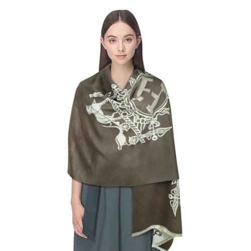 EXTREE Women's Scarf Pashmina Shawls and Wraps for Evening Dress Bridesmaid Wedding Bridal Winter Warm Long Large Scarves Brown Big H Knight Carriage