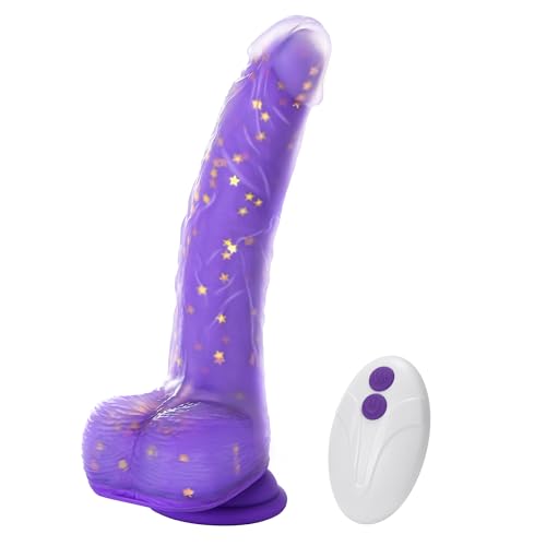 Tracy's Dog Thrusting Dildo Vibrator, 9.25" Realistic G-Spot Stimulator, Heating, 5 Thrusting Swinging & 7 Vibration Modes, Soft Silicone, Suction Cup