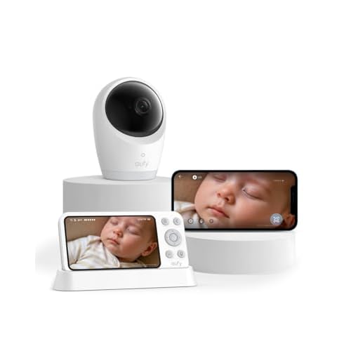 eufy Baby Monitor E21 with 4K Camera, Hybrid Wi-Fi and No Wi-Fi Connection, App and Monitor Control, Ultra-Clear Night View, Pan-Tilt, 8× Zoom, Porta
