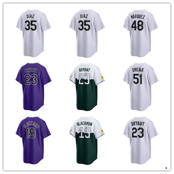 Custom Rockies Baseball Jersey Charlie 19 Blackmon Kris 23 Bryant Nolan 22 Jones Brenton 9 Doyle Ezequiel Tovar Ryan McMahon Brendan Rodgers