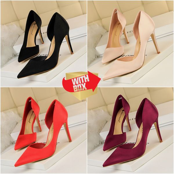 designer heels leather comfortable shoes womens Luxury designers factory with box Paris Dress classics high bottoms Thick high heels Shallow