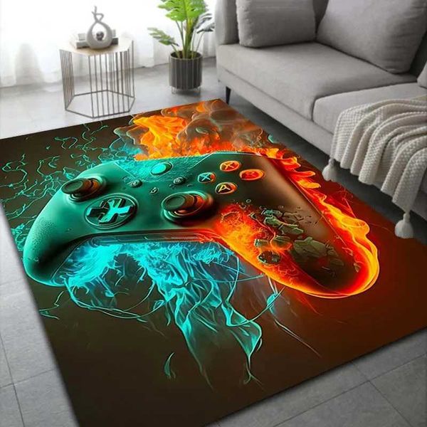 Gamer Rug Childrens Room Carpet Cool Game Controller Doormat Home Living Room Bedroom Floor Mat Bathroom Mat Tapis CuisineXJ241101