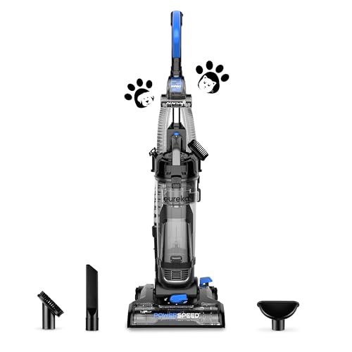 Eureka PowerSpeed Lightweight Upright Vacuum Cleaner for Carpet and Hard Floor, Powerful Bagless Upright Vacuum Cleaner for Home Pets, NEU181A, Blue B