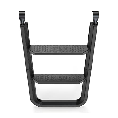 BCAN Trampoline Ladder Universal Easy-to-Assemble, 2-Step Trampoline Steps with Horizontal Wide Steps, Skid-Proof Steps Universal Hook, Trampoline Sta