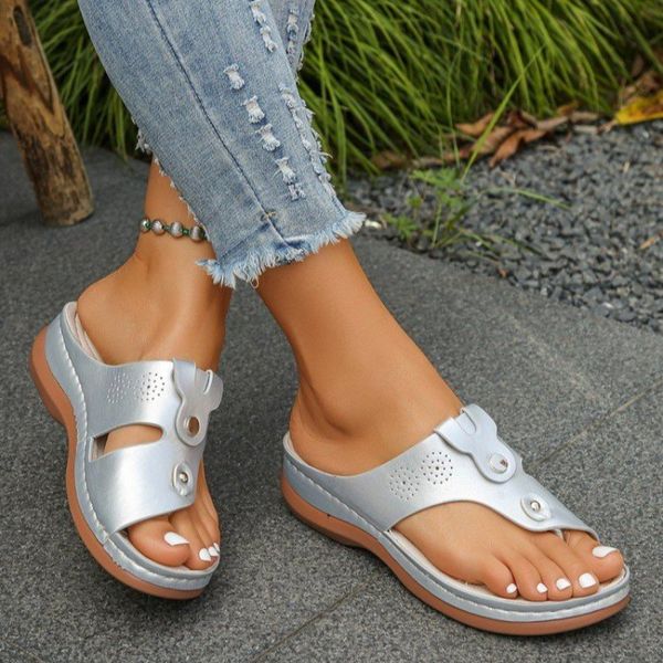 Clip Toe Women Wedge Sandals Summer New Beach Comfortable Platform Flip ps Woman Non Slip Casual Slippers Outdoor Sandalias be27 pers