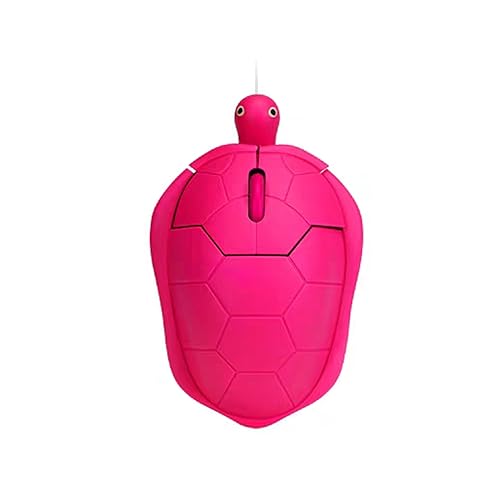 elec Space Cute Animal Turtle Shape USB Wired Corded Mouse Optical Mice for Notebook PC Laptop Computer 1200DPI 3 Buttons with 3.6 Feet Cord (Rose Red