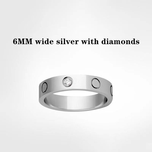 Hot Classic Love Designer Titanium Steel Jewellery Men and Women Couples Ring Wedding Day Day's Gift Never manchar largura não alérgica 45