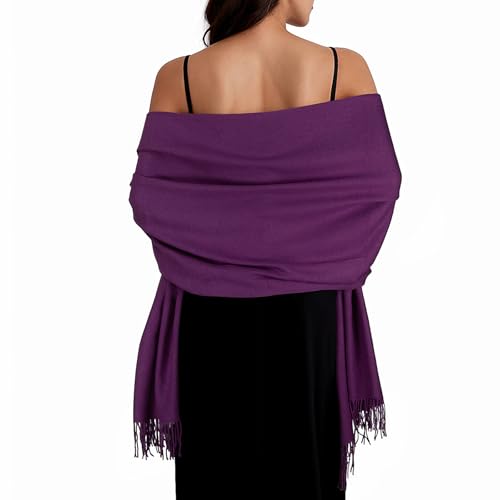 Women Winter Scarf Pashmina Shawls and Wraps for Evening Dresses Shawls for Women Wedding Purple