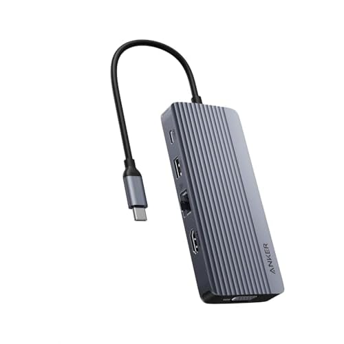 Anker USB-C Hub - 10-in-1, 4K@30Hz HDMI, 1080p VGA, 100W PD, 5 Gbps USB-C-A, MacBook, Lenovo, Dell XPS, HP Laptops