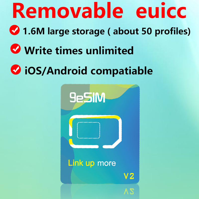 ESIM-to-SIM Adapter for Android & iOS - EUICC Physical ESIM Converter Module with Removable Chip 9esim 5ber esim me estk