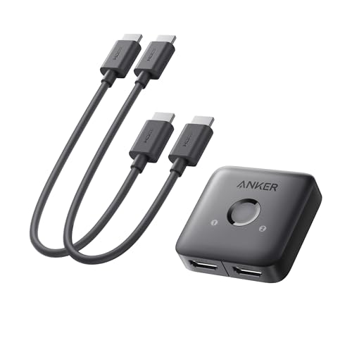 Anker HDMI Switch with 2 Pack 1ft HDMI 2.0 Cable, 4K@60Hz HDMI Switcher, 2 in 1 Out with Smooth Finish, Supports HDR, Dolby, Compatible with Laptops,