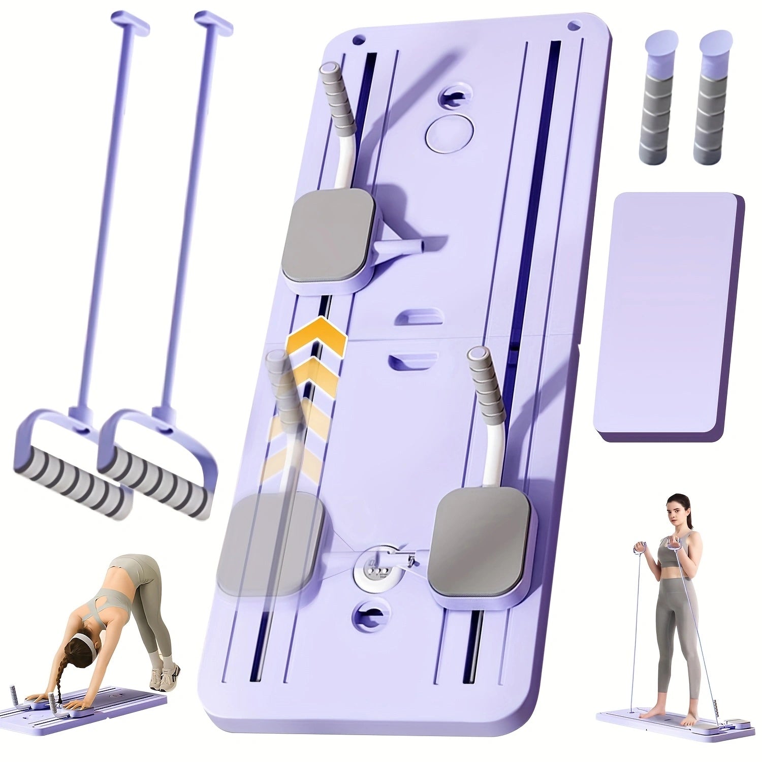 TEMU Pilates Board For Home Foldable, Reformer Machine, Pilates Equipment, Foldable Reformer Pilates Machine For Home Workout, Multifunctional Ab