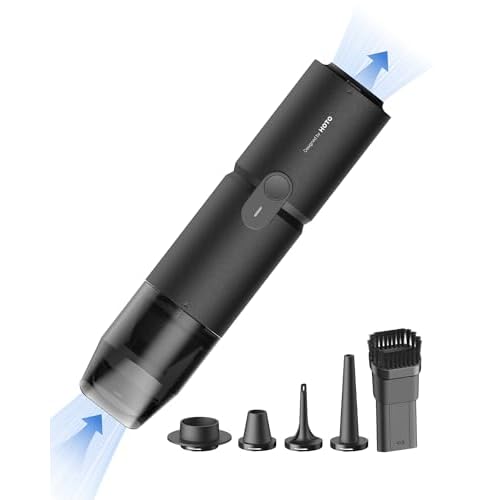 HOTO Handheld Vacuum Cleaner Cordless, Desk Vacuum Cleaner Compressed Electric Air Duster 15000Pa Suction, 4-in-1 Portable Vortex Vacuum Dust Buster A