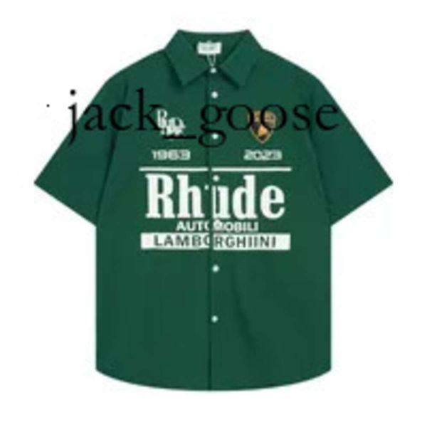 23SS Classic Rhude Summer Heavy Fabric Couple Fashion Designer Brand Polos Shirts Tshirt Men Po for Mens New Style High Quality Polo Shirt U
