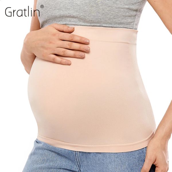 Gratlin Maternity Belt Pregnancy Antenatal Bandage Soft Seamless Belly Band Back Pressure-Reduction Support For Pregnant Women 241227