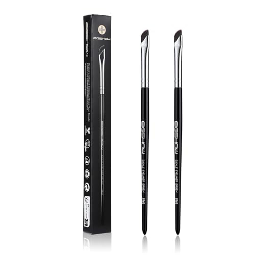 EIGSHOW Eyeliner Brush, Fine Angled Eyeliner Brush, Ultra Thin Curved Brush Sets, 2 PCS Makeup Brushes Sets, Eye Brushes Set Tools, Black (E865) E8652