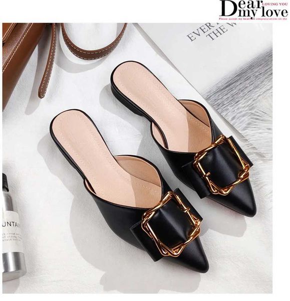 Slippers Fashion womens shoes womens mules Pointed shoelaces womens shoe sliders plus size 33-42 smooth blocks office casual shoes autumn sh