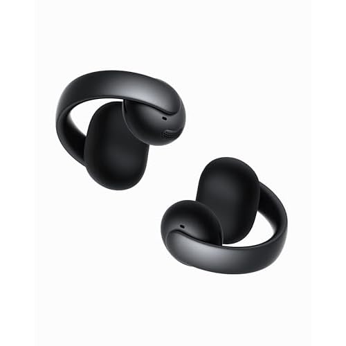 Soundcore AeroClip by Anker, Open-Ear Earbuds, Clip-On Headphones, Adaptive Comfort, Clear Calls with 4 Mics and AI, Stable Fit, 12mm Drivers for Powe