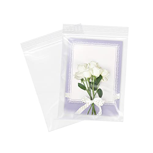 6" x 9"(200 Count) Clear Plastic Reclosable Zip Bags - 2 Mil Zipper Poly Bags for A7 A8 A9 Cards & Envelopes, Bakery, Cookies, Candies 6" x 9" 200 Pac