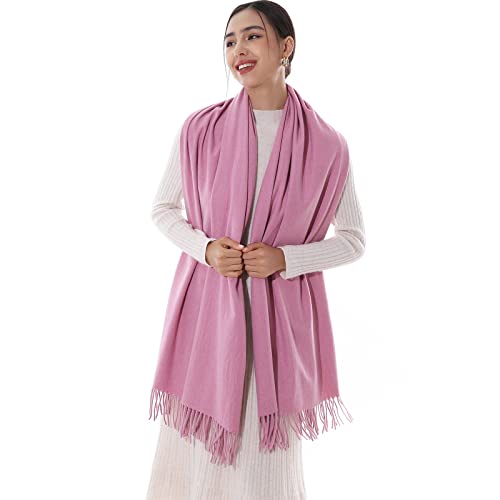 RIIQIICHY Scarfs for Women Winter Scarf Pashmina Shawls Wraps for Evening Dresses Large Soft Warm Scarves Pink Scarf-1