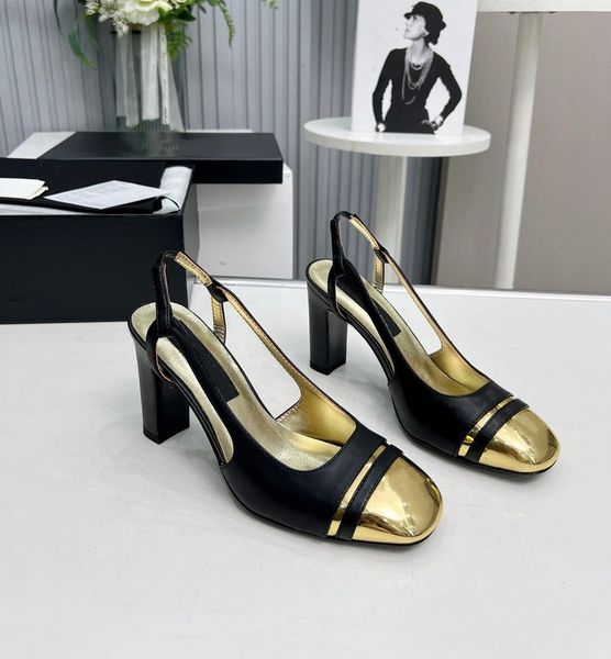 2024 Master&#039;s latest design for women&#039;s sandals Single shoe Sheepskin tendon shoe leather sole missing heel bag with two thick hee
