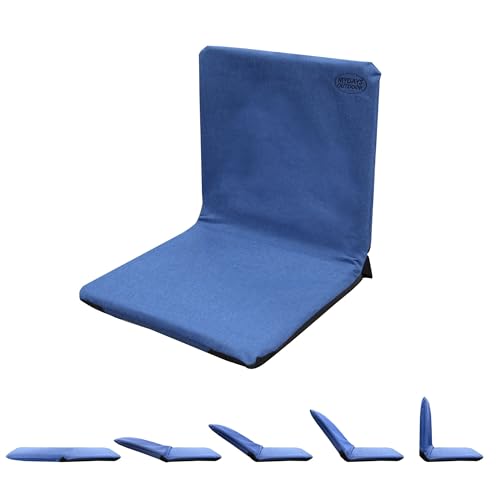 Floor Chair with Back Support 6 Adjustable Position Padded Seat Folding Portable Stadium Seat for Meditation Reading Watching TV Gaming Working (Blue)