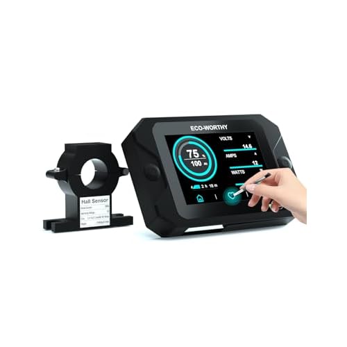 ECO-WORTHY Battery Monitor with Hall Sensor, 300A Touchable Backlight Display with Programmable Alarm for 9-80V LiFePO4-AGM-Gel Battery RV Golf Cart O