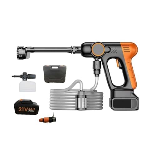 Portable Cordless Pressure Washer, 40000 mAh Battery Powered Pressure Washer with 2 Rechargeable 4.0AH Batteries and 6-in-1 Nozzle for Car Floor Wall