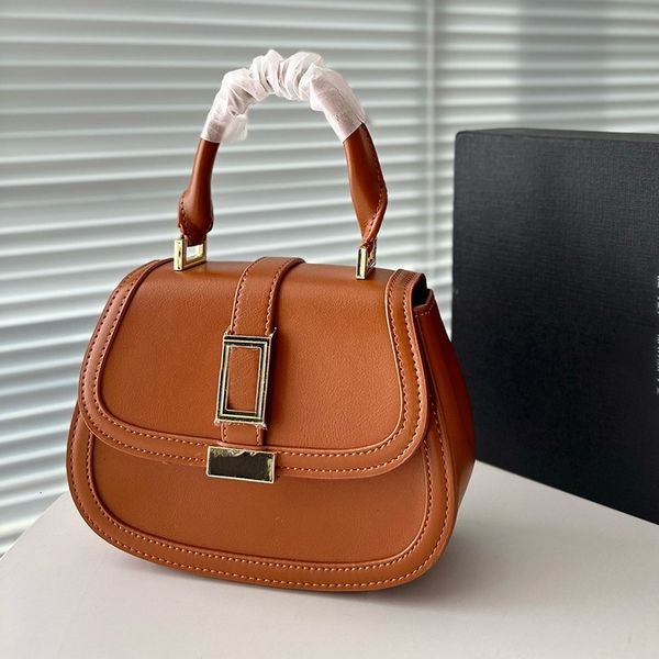 Handle Hand Bag Designer Bag Crossbody Saddle Bag Leather Flap Purse Internal Slip Pockets Metal Feet Shoulder Bags