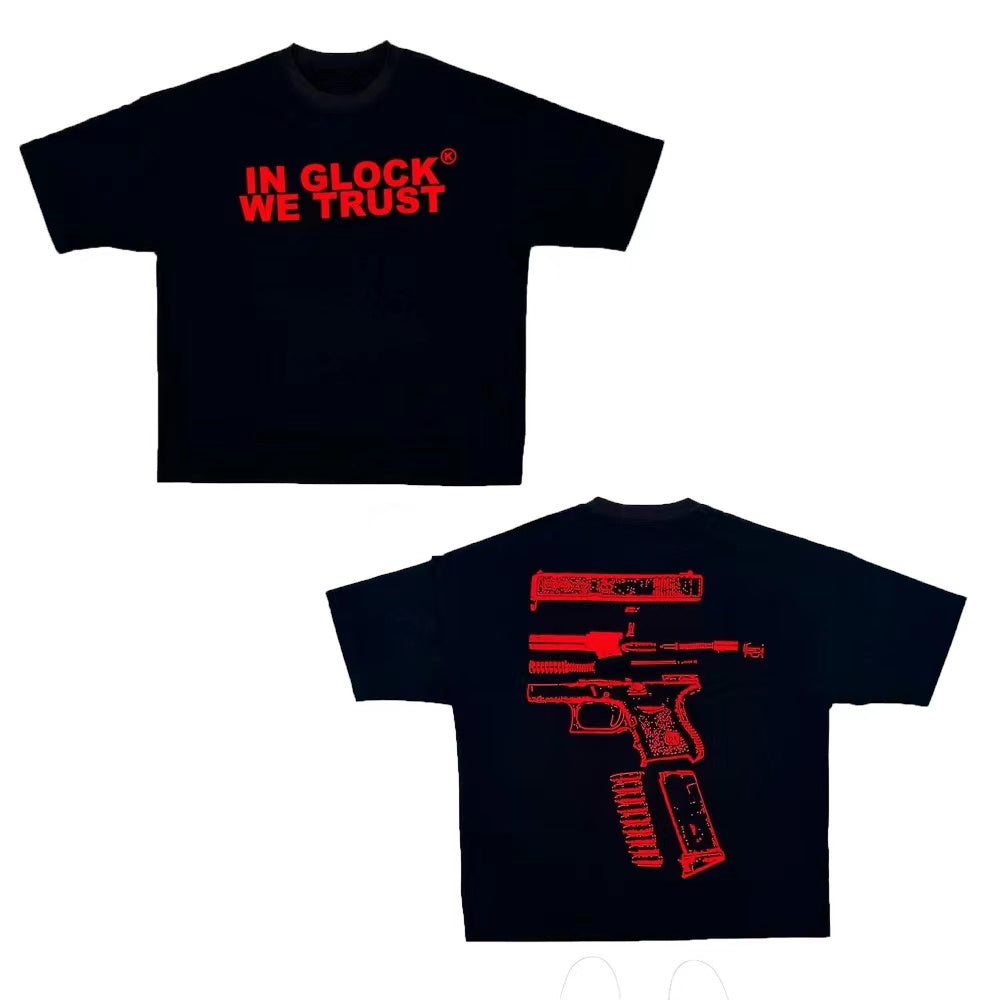 Men&#039;s T Shirts Y2K Shirt Mens Harajuku Hip Hop In We Trust Graphic Print Round Neck Cotton Oversized TShirt Gothic Short Sleeve Tops