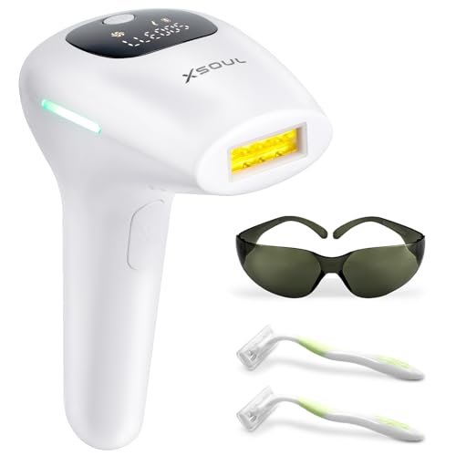 XSOUL At-Home IPL Hair Removal for Women and Men Permanent Hair Removal 999,999 Flashes Painless Hair Remover on Armpits Back Legs Arms Face Bikini Li