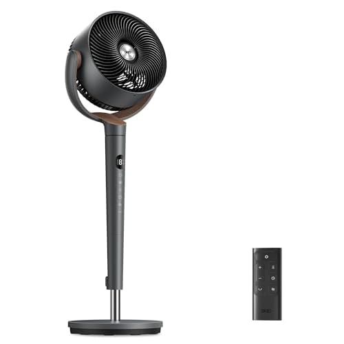 Dreo Fan for Bedroom, 120° Oscillating Standing Fan, DC Motor, Quiet Pedestal Fans, 9 Speeds, 4 modes, 20dB Low Noise, Floor Fan for Whole Room, 37-4