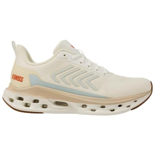 K-Swiss Women's Melrose Tubes Lite Sneaker 6.5 Snow White-Seed Pearl-Smoke Gray-Ice Flow