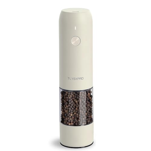 Electric Salt and Pepper Grinder - USB Rechargeable, Automatic Salt and Pepper Shaker, Adjustable Coarseness, Electric Pepper Mill, LED Light, Refilla