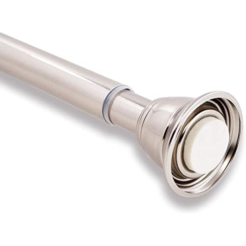 GCurtain Shower Curtain Pole No Drilling, Spring Tension Pole, 41-71 Inch, 1.1 Inch Diameter, Rubber Cushion on Either End, 1PCS, Brushed Nickel 104cm