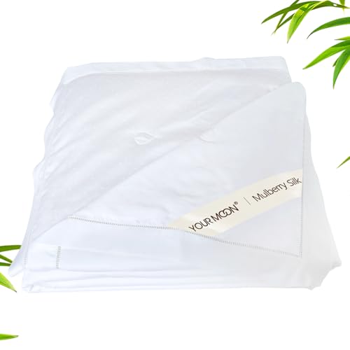 YOUR MOON Luxurious Summer-Spring Lightweight Mulberry Silk Comforter King Size,100% Natural Long Strand Silk Fill Duvet, Luxury Bedding, Cooling Rayo