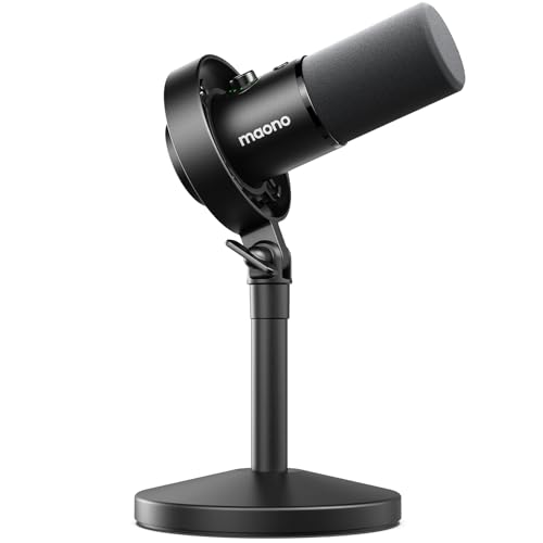 MAONO USB XLR Dynamic Microphone for Podcast: PC Computer Gaming Mic with 192kHz-24bit for Studio Recording Streaming Content Creation PD300XT