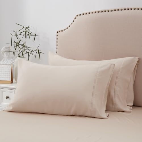 ACCURATEX Cooling Pillow Cases Queen Size Set of 2,Rayon Derived from Bamboo Pillowcases, Soft Breathable Pillow Case with Envelop Closure, Silky Pill