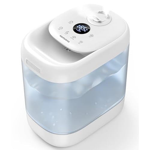 Homvana Humidifiers for Bedroom, 5L Super Easy to Clean Top Fill Auto Adapt Cool Mist Humidifier for Bedroom Plants Baby Kids for Home (Never Leaking