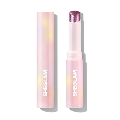 SHEGLAM Crystal Jelly Glaze Stick Eye Shadow Stick Eyeliner Brightener Pencil Crayon with Brush Easy to Blend Long Lasting Shimmer Eyeshadow-Violet Cr