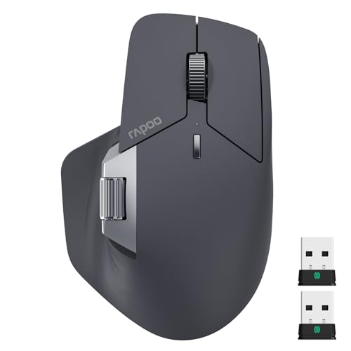Rapoo MT760 PRO Wireless Mouse, NearLink + Bluetooth 5.0 Multi-Device, 12K DPI, 2K Polling, Ergo for Work & Gaming, 11 Programmable Buttons, On-Board