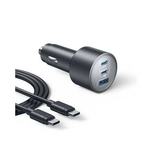 Anker USB-C Car Charger, 167.5W Max 3-Port Ultra-Compact Type-C Fast Car Charger, for MacBook Pro-Air, iPhone 15-14 - 13 Series, Samsung S24 - S23, iP