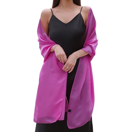 Womens Scarf Pashmina Shawls and Wraps for Evening Dresses Like Chiffon Silk Scarf for Bridal Weddings Rose Pink